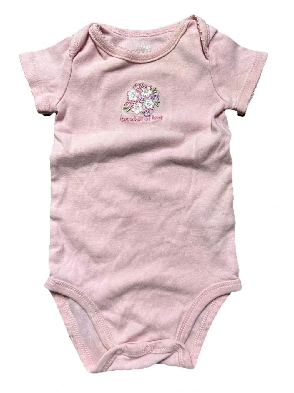 Baby Girl Short Sleeve Bodysuits Petit Bateau Pink Floral Size 3-6 Months